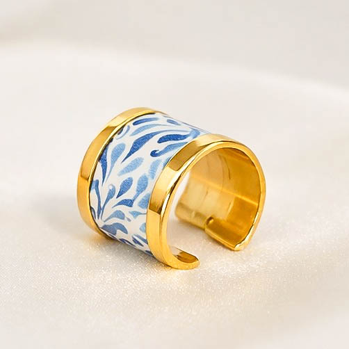 Χειροποίητο μπλε δαχτυλίδι Coloring Abstract Blue – Lina Gerardi